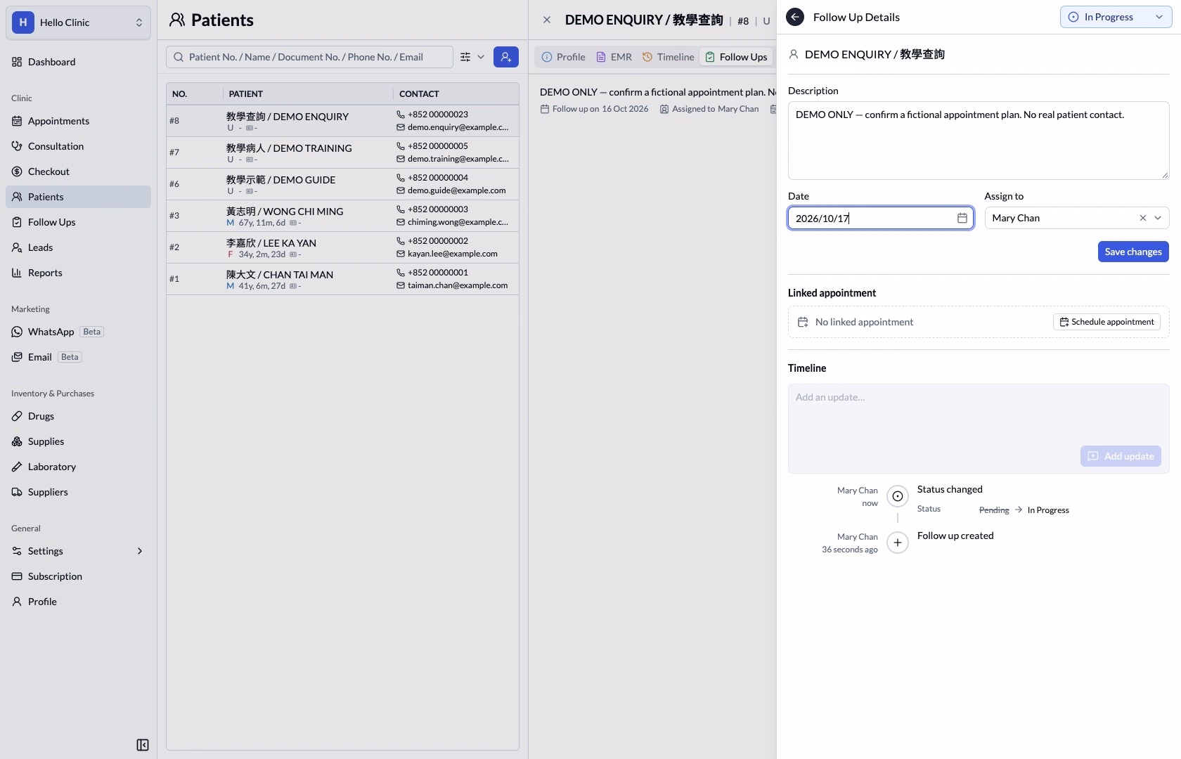 Edited date with Save changes available