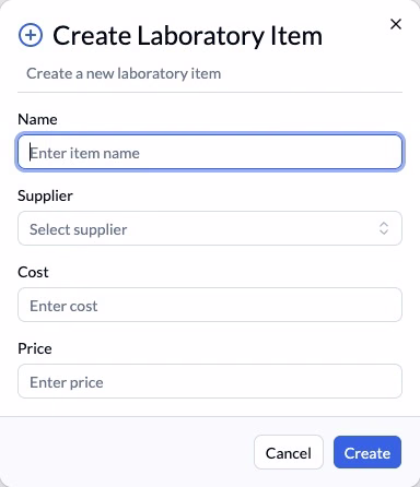 Step 6 — Creating an item does not create a test request for a patient.