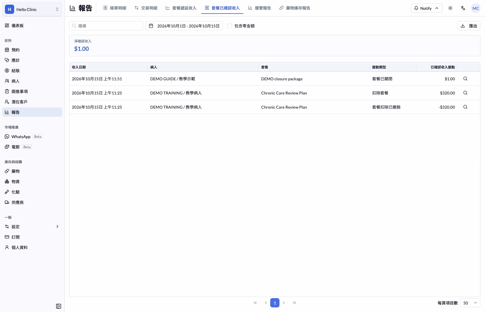 步驟 6 — 套餐事件可能有正數及負數，先看變動類型。